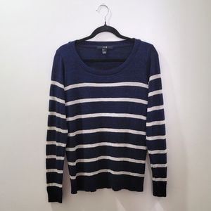 Forver 21 | Woven White and Blue Striped Sweater